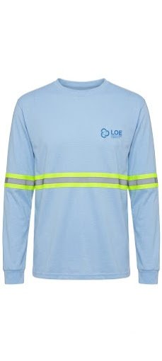 Camisa de uniforme profissional manga longa com faixa refletiva