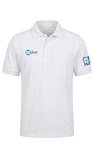 Polo branca personalizada para uniforme empresarial